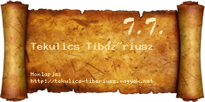 Tekulics Tibériusz névjegykártya